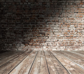 old room with brick wall