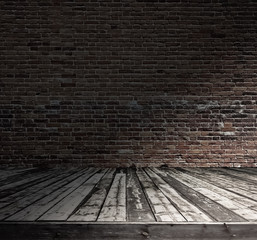 old room with brick wall