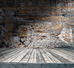 old room with brick wall