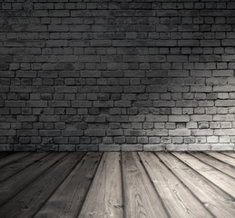 old room with brick wall