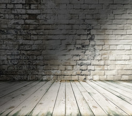 old room with brick wall