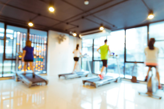 Blurred image of fitness activity with bokeh for background usag