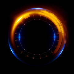 Abstract ring background with luminous swirling backdrop. Glowing spiral. The energy flow tunnel.
Shine round frame with light circles light effect. Glowing cover. Space for your message.
