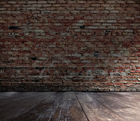 old room with brick wall