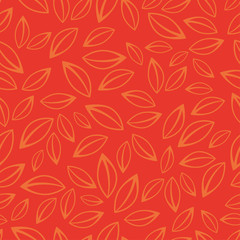 Fototapeta na wymiar Seamless vector background with decorative leaves. Print. Cloth design, wallpaper.