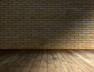 old room with brick wall