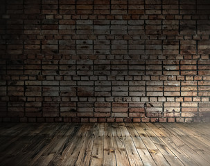 old room with brick wall