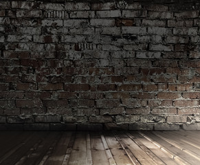 old room with brick wall