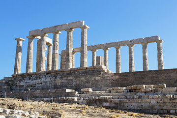 Fototapeta premium Poseidontempel am Kap Sounion, südöstlich von Athen, Griechenland