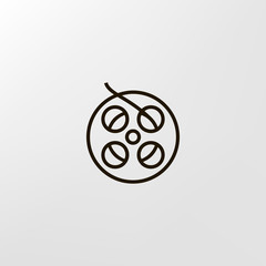 Film reel icon vector, clip art. Also useful as logo, web UI element, symbol, graphic image, silhouette and illustration.