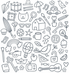Vector set of 50 doodles