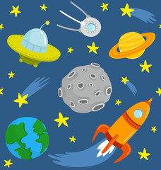 Seamless pattern cartoon space.