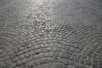 Old cobblestone pavement.