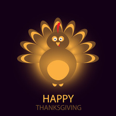 Thanksgiving card with turkey bird.