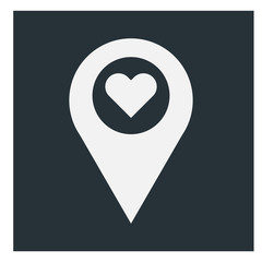 Lovely place pin icon image jpg, vector eps, flat web, material icon, UI illustration