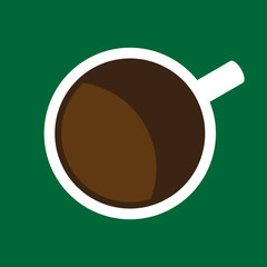 Cup of coffee from the top
