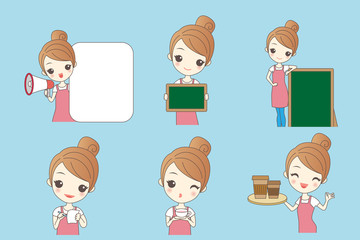 young woman is a waitress