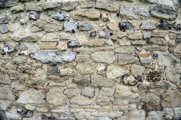 Stone Wall Texture. Old Gray Rough Surface.