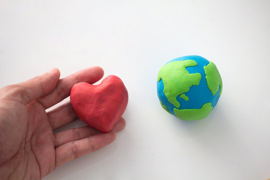 modeling clay Love the Earth,Earth Day Concept