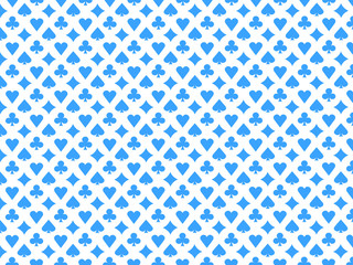 Blue card suits white background