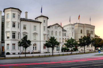 Alsterglacis Hamburg am Abend