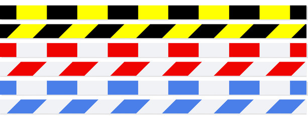 Absperrbänder quer und gerade in gelb rot und blau