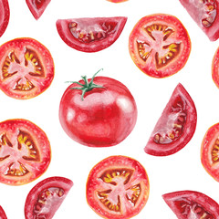 Watercolor tomatoes psttern 