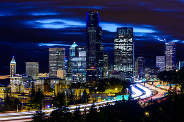 Fototapeta premium Seattle Skyline at Night