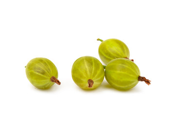 Fresh ripe gooseberries isolated on a white background