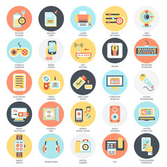 Flat icons pack of electornic devices
