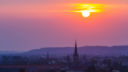 Obraz premium Dresden zum Sonnenuntergang