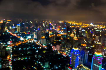 Obraz premium blured lighhts of bokeh city Bangkok