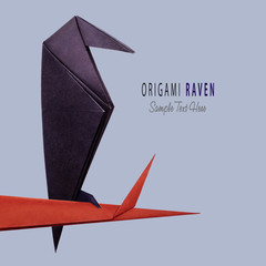 Origami paper halloween raven