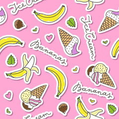 bananas and ice cream cones