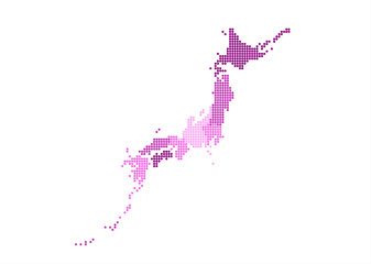 Obraz premium 日本地図のエリアマップ （ドット）