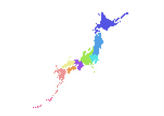 Obraz premium 日本地図のエリアマップ (ブロック)