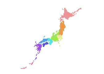 日本地図のエリアマップ (ブロック)