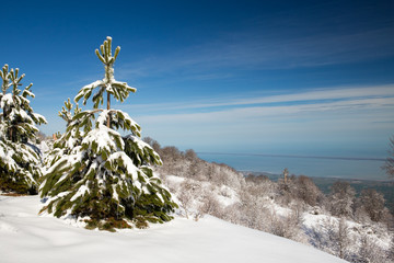 Obraz premium Winter in Derazno, Golestan, Iran