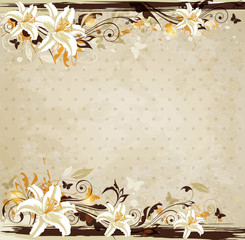 Vintage background with lily