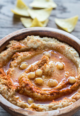 Hummus with tortilla chips