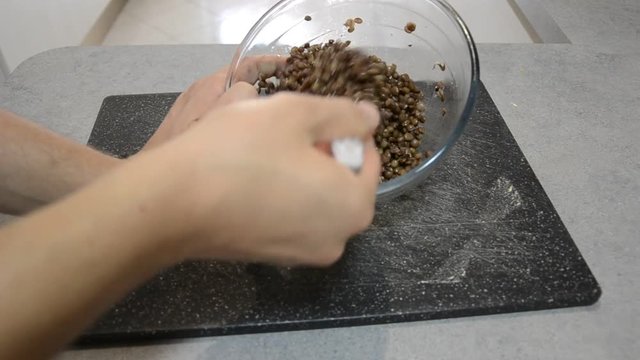 706 - lentils in glass container
