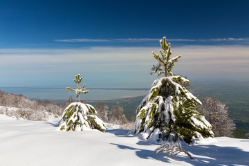 Fototapeta premium Winter in Derazno, Golestan, Iran