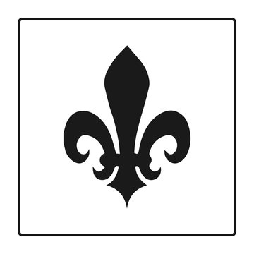 Fleur de lis symbol, silhouette - heraldic symbol. Vector Illustration. Medieval sign. Glowing french fleur de lis royal lily. Elegant decoration symbol. Heraldic icon for design, logo or decoration.