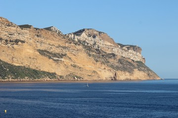 Fototapeta na wymiar Falaise du Cap Canaille vue de Cassis