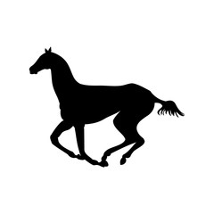 Cantering horse silhouette