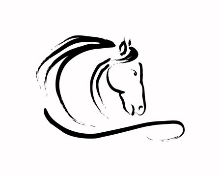 Horse logo lines