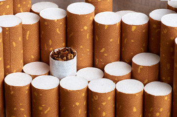 Cigarette with brown filter