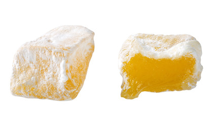 Turkish delight isolated on white