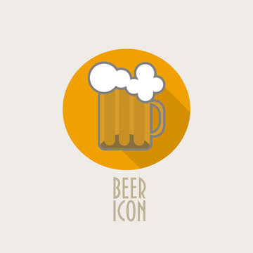 Beer Vector Icon. Could be used as pub sign, restaurant beer icon or Oktoberfest beer festival celebration retro poster, menu cover or flyer template. Light Beer Icon.