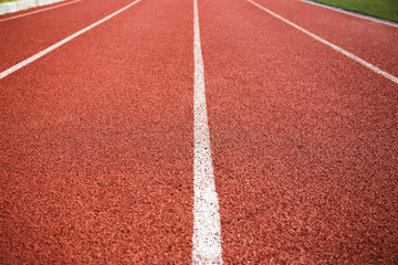 Close up of running lanes